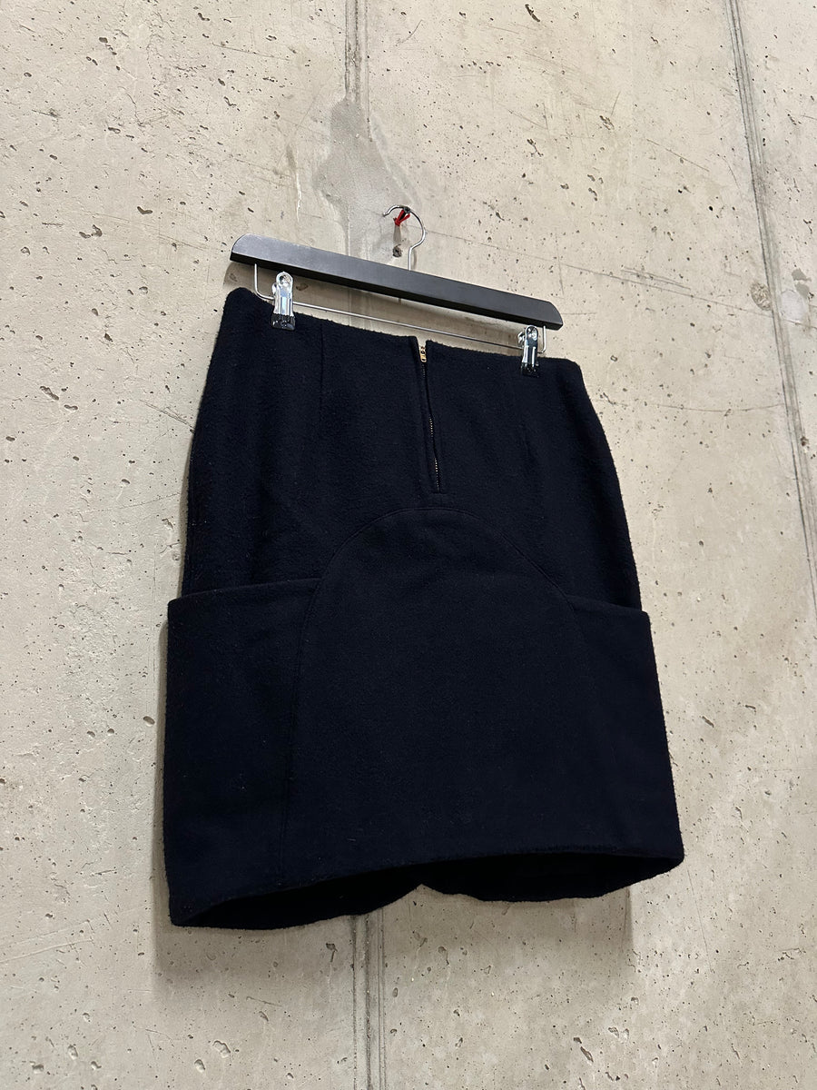 Kapital 2000s Asymmetrical Button Wool Skirt (26W)