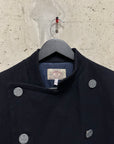Armani Jeans 1990s Navy Blue Wool Overcoat (S-M)