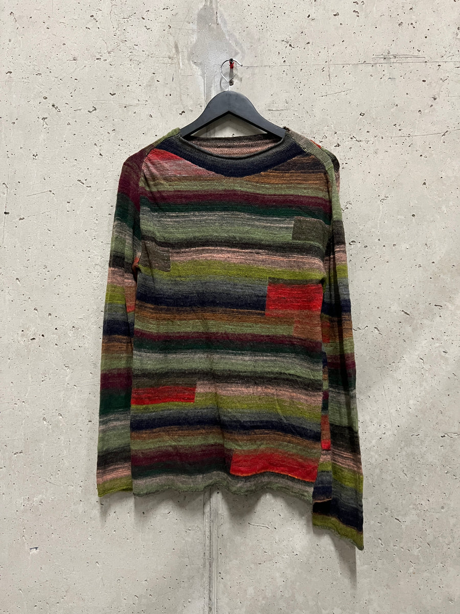 Marithé François Girbaud 2000s Multi-Colour Stripe Knit (S)