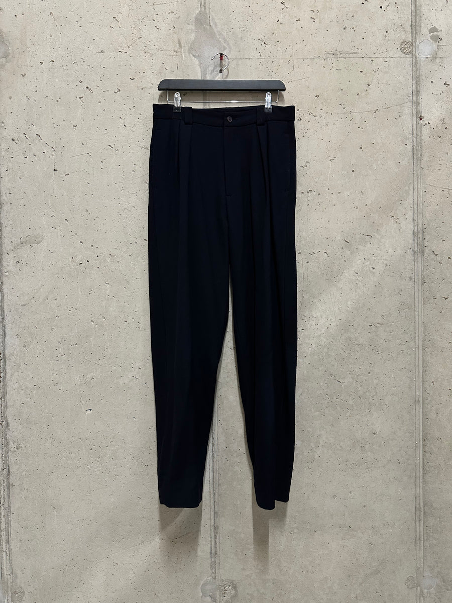 Issey Miyake 1980s Navy Blue Wool Trousers (30W)
