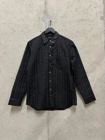 Masaki Matsushima SS2002 Black Nylon Patterned Overshirt (M)