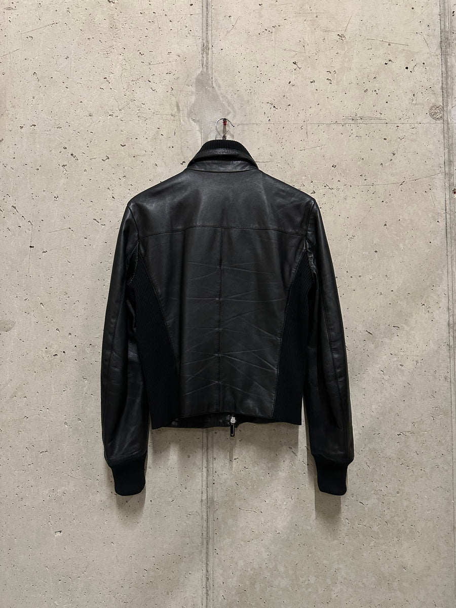 Emporio Armani 2000s Black Leather Jacket (S)