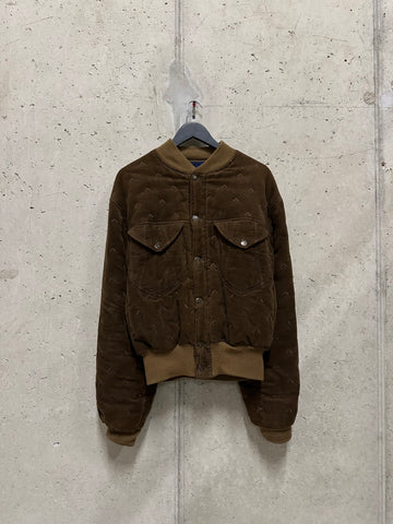 Armani Jeans 1990s Brown Suede Bomber Jacket (M-L)