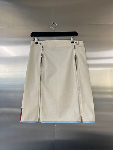 Prada SS2000 Cotton Dual Zipper Skirt (W30)